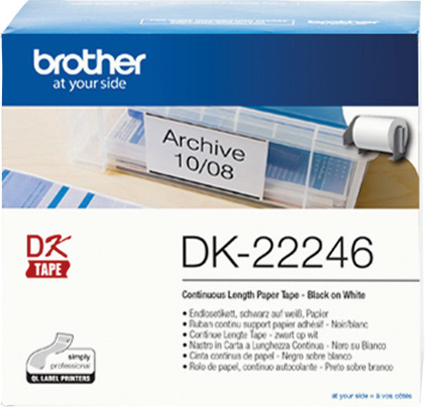 Brother Endlos-Etiketten, 103 mm × 30,5 m, weiss, Papier, permanent, für Thermo-Etikettendrucker