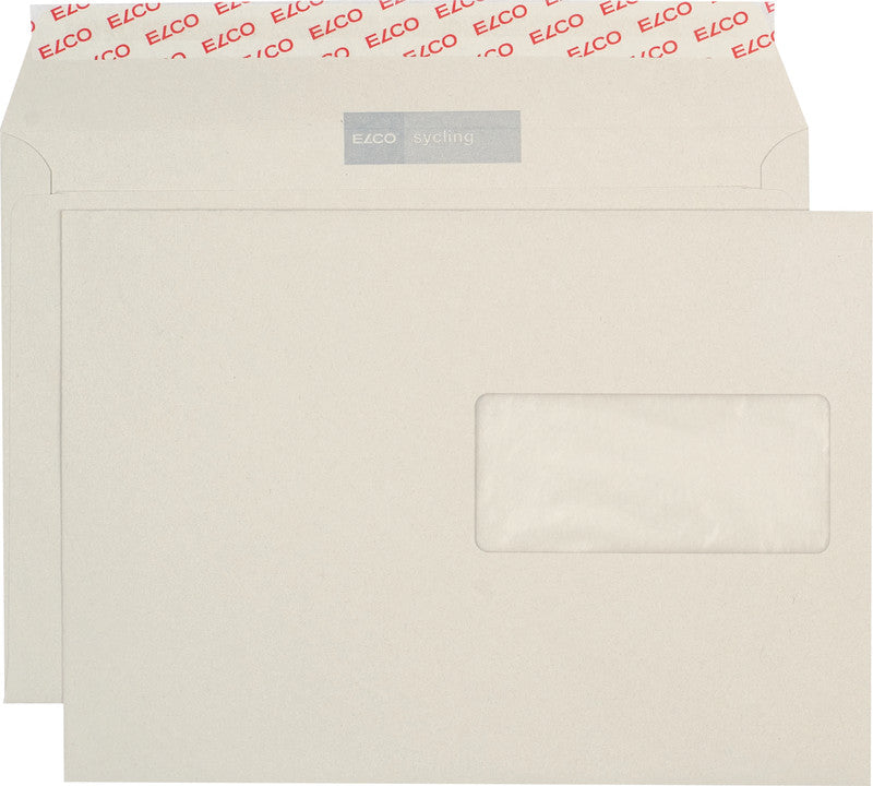 Elco Couvert C5, Fenster rechts, Haftklebung, grau, 100 g/m² – 500 Stk.