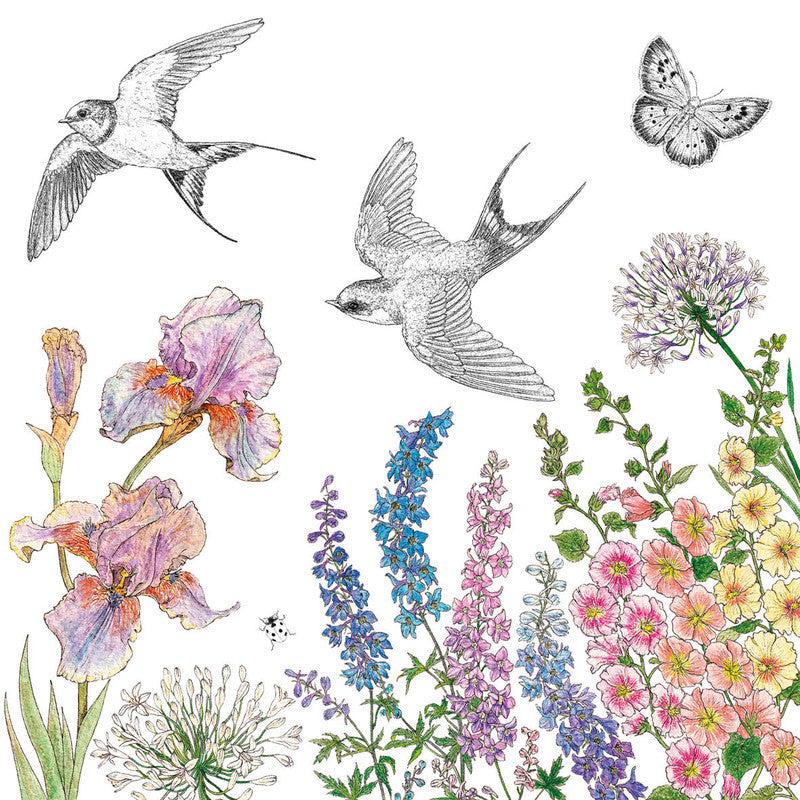 Ppd Servietten Printemps Schwalben – 33 × 33 cm – 3-lagig, Tissue – 20 Stk., FSC