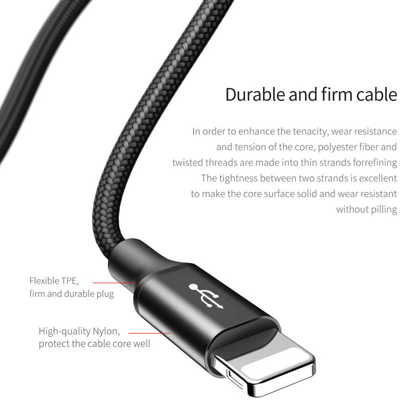 Baseus USB-Kabel, Lightning, USB-C, Micro-USB, 1,2 m, USB 2.0