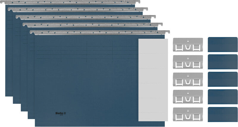 Biella Hängeordner für A4 – Karton, Blau, 320 × 250 mm, mit Vordruck