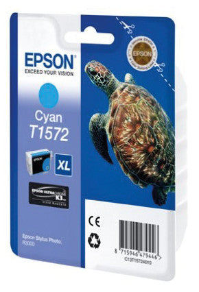 Epson Tintenpatrone T1572, cyan, 25,9 ml – für Tintenstrahldrucker und Multifunktionsgeräte