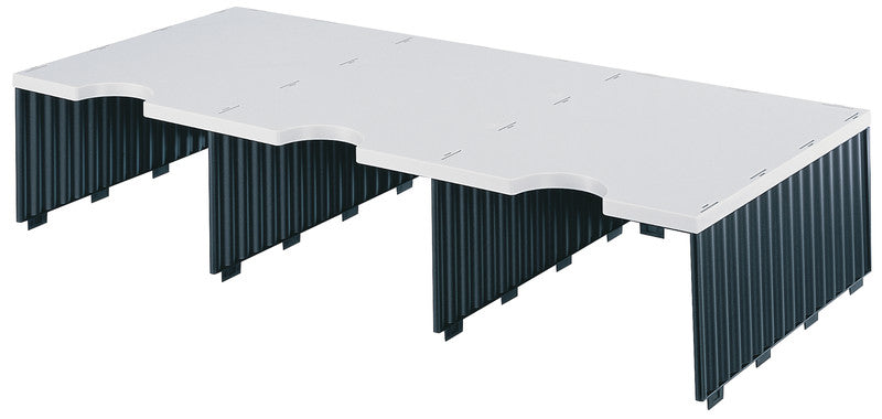 Styro Briefkorb – Kunststoff, für A4, stapelbar, mit Griffausschnitt, schwarz/grau, B 723 × H 153 × T 331 mm