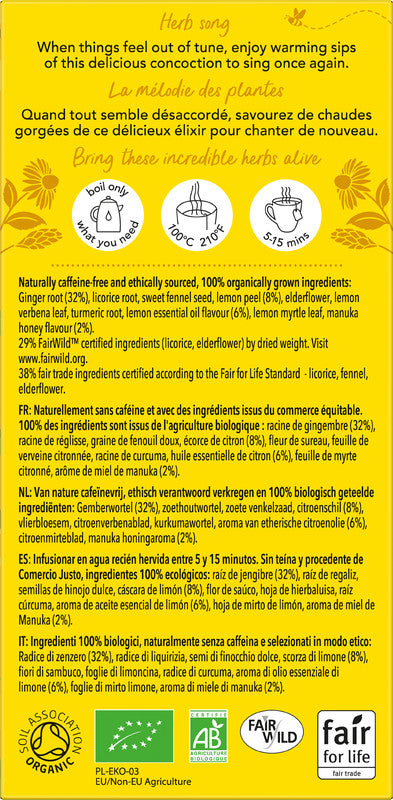 Pukka Zitrone, Ingwer & Manuka Honig – Teebeutel, Bio-Kräutertee – 20 Beutel