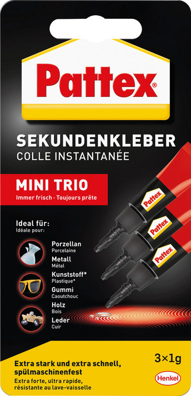 Pattex Sekundenkleber – Tube, permanent, transparent, 3 g, für fast alle Materialien