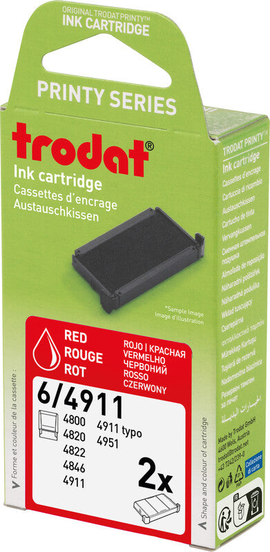 Trodat Ersatzkissen – getränkt, Kunststoff, Rot, für 4800, 4820, 4822 + weitere
