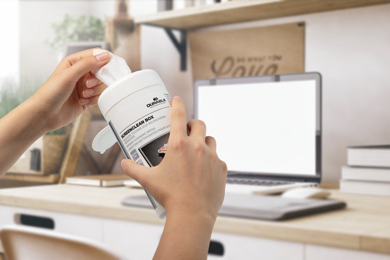 Durable Reinigungstücher, alkoholfrei, streifenfrei – für Bildschirme, 100 Stk., eco:smart, eco:plus