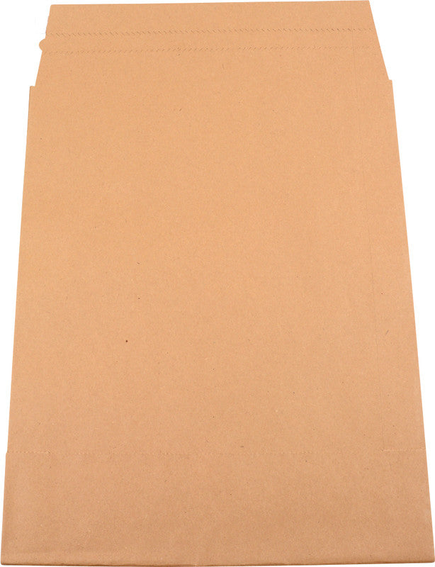 Elco Papierversandtasche – 380 × 475 × 80 mm, Seiten- und Bodenfalte, braun, Einsteckverschluss – 100 Stück