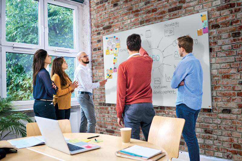 Nobo Whiteboard – 150 × 100 cm, Emaille, magnetisch, Aluminiumrahmen, Wandmontage