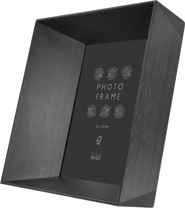 Eibert Bilderrahmen, Holz, schwarz, 16,5 × 17 × 4,5 cm, für Format 10 × 15 cm, mit Aufsteller