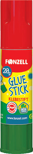 Fonzell Klebestift – permanent, transparent, lösemittelfrei, 20 g, für Papier, Fotos, Stoff u. a.
