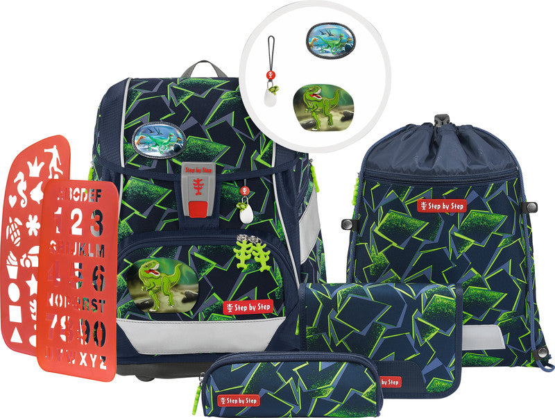 Step by Step Schulrucksack 2in1 Plus – 6-teilig – Wild T-Rex Taro