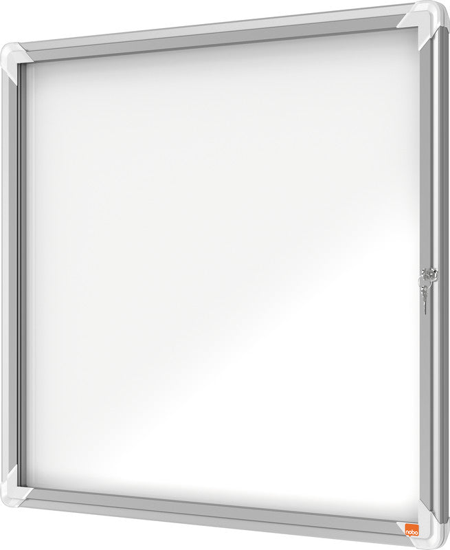 Nobo Schaukasten, 6 × A4 – Aluminium, Sicherheitsglas, abschliessbar, magnethaftend, 70,9 × 66,8 × 4,3 cm