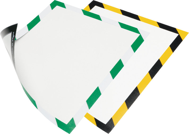 Durable DURAFRAME Sicherheits-Magnetrahmen – A4 – gelb/schwarz – 5er-Pack