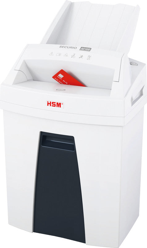 HSM Securio AF100 – Aktenvernichter mit Autofeed 100 Blatt, DIN P-4, Partikelschnitt 4 × 25 mm, 7 Blatt, 25 l
