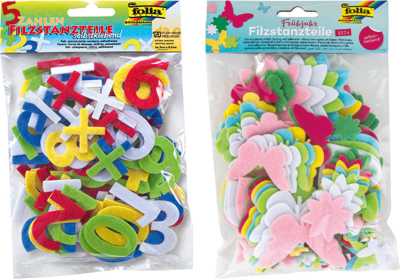 Folia Selbstklebender Bastelfilz – sortiert – 45 mm, 112 Stück