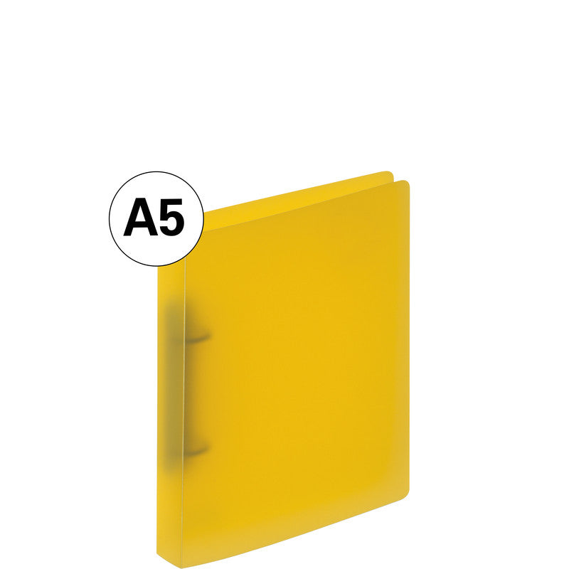 Kolma Zeigebuch Easy – A5 Hoch – 2-Ring Bügelmechanik, Ø 16 mm, Rücken 30 mm – Gelb, Recyclingfähig