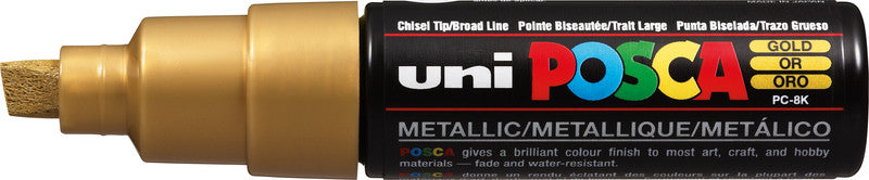 Uni-Ball Non-Permanent-Marker – Keilspitze 8 mm – Gold – Wasserfest