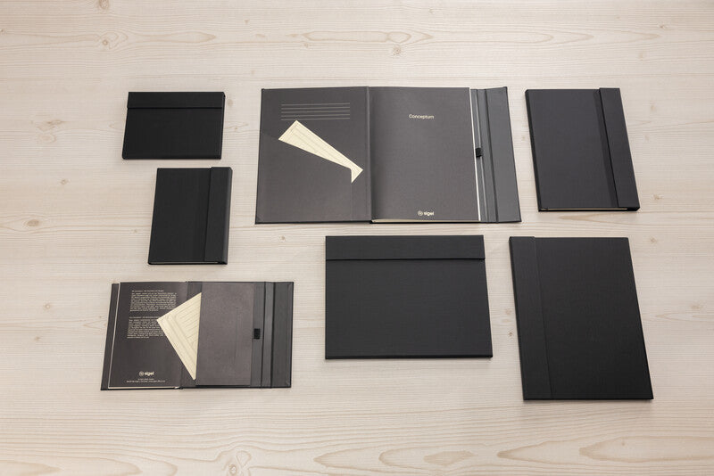 Sigel Notizbuch, A5, kariert 5 mm, Fadenheftung, 194 Seiten, 80 g/m² – schwarz