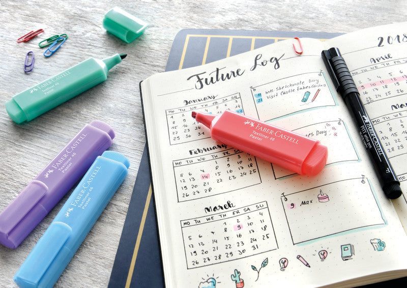 Faber-Castell 46 Pastell Textmarker Lichtblau – Keilspitze, 1–5 mm, nachfüllbar