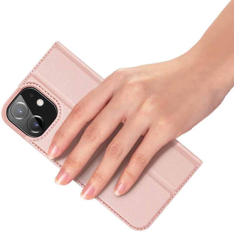 Dux Ducis Booklet-Hülle – für Apple iPhone 12/12 Pro – Roségold – mit Kartenfach, Magnetverschluss