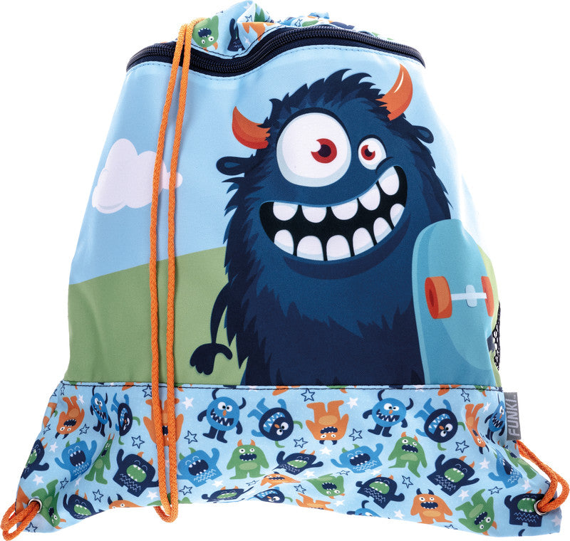 Funki Sportbeutel – 12 l, Motiv Fluffy Monster, wasserabweisend, 36 × 42 cm
