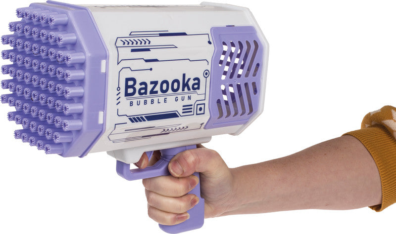 Out oft the blue Out of the Blue Seifenblasenpistole Bazooka – 2 × 50 ml, 23 × 22 × 13 cm, violett, LED, USB-Ladekabel