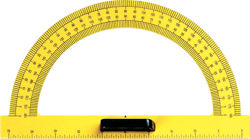 Arda Wandtafel-Transporteur Ø 50 cm – 180° – Kunststoff, Gelb, mit abnehmbarem Griff