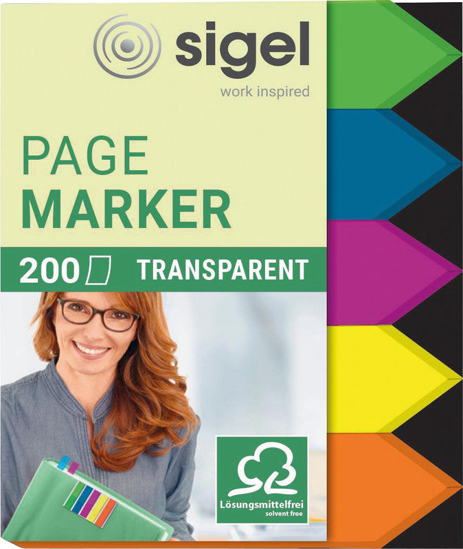 Sigel Indexstreifen – 12×45 mm – sortiert, 5×40 Stück
