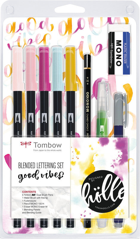 Tombow Starter Kit Handlettering Blended Lettering – 10-teilig – 5 ABT Dual Brush Pens
