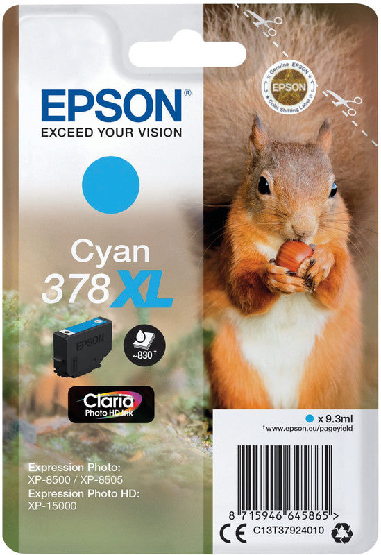 Epson Tintenpatrone 378XL, cyan, 830 Seiten – für Epson-Drucker