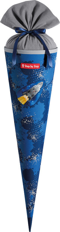 Step by Step Schultüte 70 cm × Ø 18 cm, 5 l – Motiv Rocket Novo – Serie CLOUD REFLECT – rPET