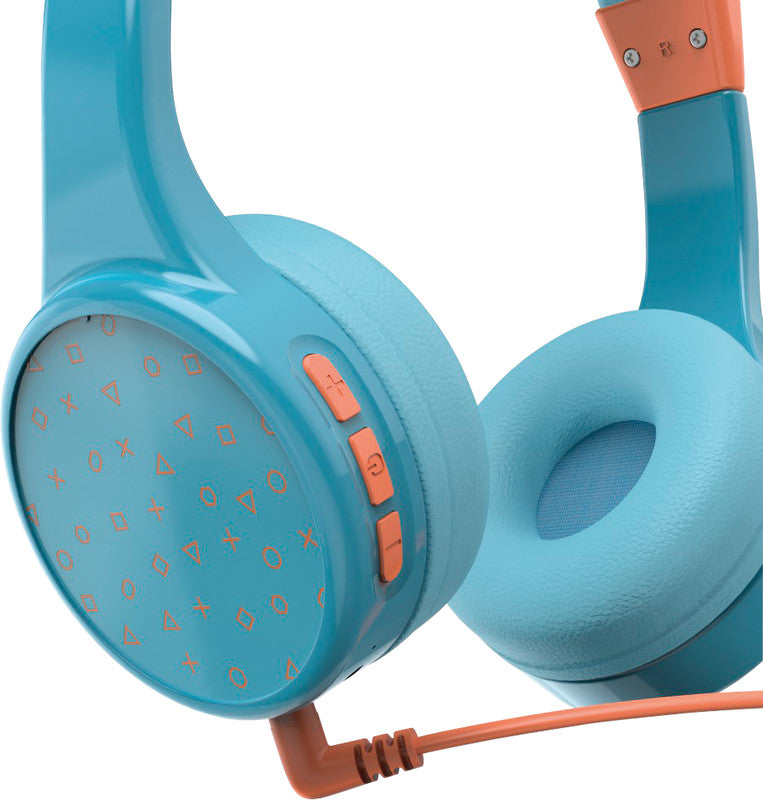 Hama Teens Guard II – On-Ear Headset – Bluetooth, max. 85 dB, Abnehmbares Mikrofon – Blau/Orange – bis 50 h