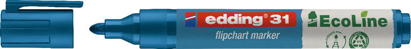 Edding Flipchart-Marker 31 EcoLine – Rundspitze 1,5-3 mm – Blau – Nachfüllbar