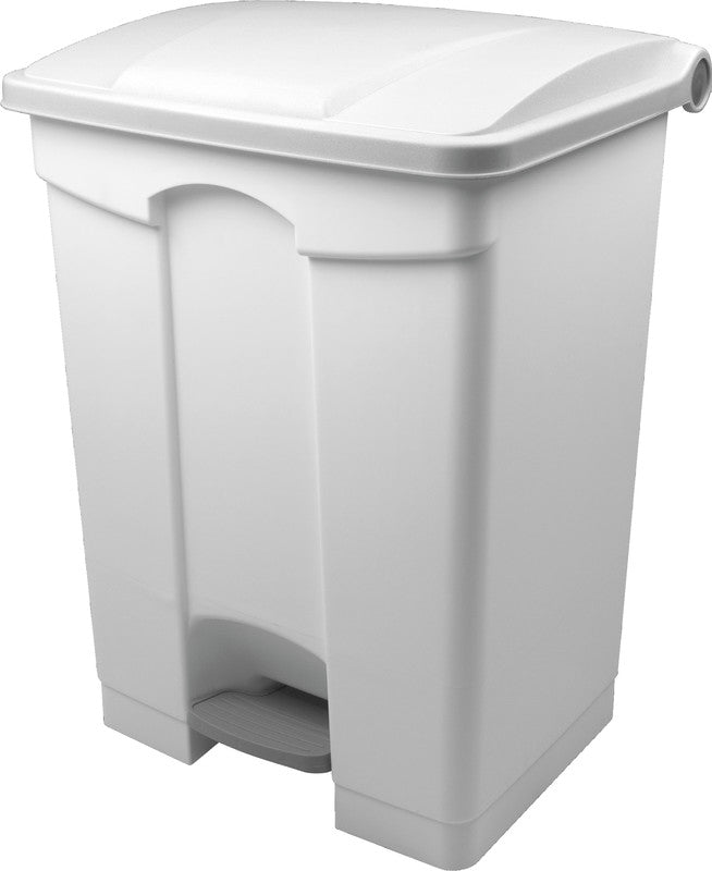 Helit Abfallcontainer – 70 l – mit Deckel – Kunststoff, weiss – B × H × T 500 × 680 × 410 mm