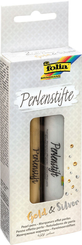 Folia Perlenstifte – Set – 2 Stück, sortiert, 2 × 30 ml