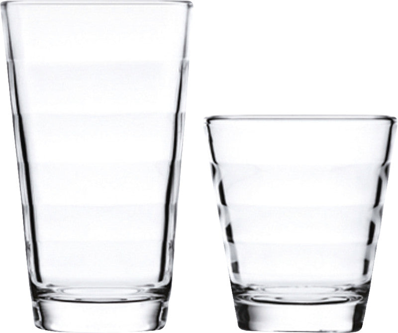 LEONARDO Onda Trinkglas – Glas, transparent, spülmaschinenfest, geriffelt, 12-teilig
