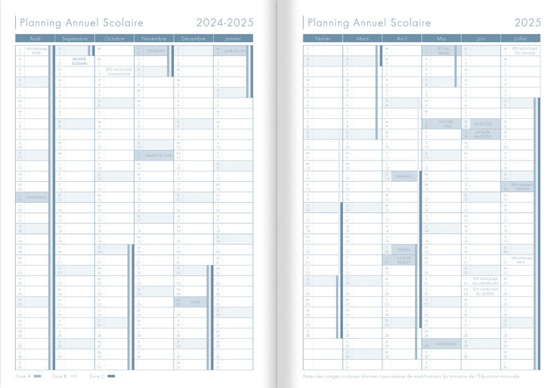 Clairefontaine Wochenplaner – 1 Woche/2 Seiten, geheftet, A4, Aug–Jul, 2025/2026, sortiert, PEFC