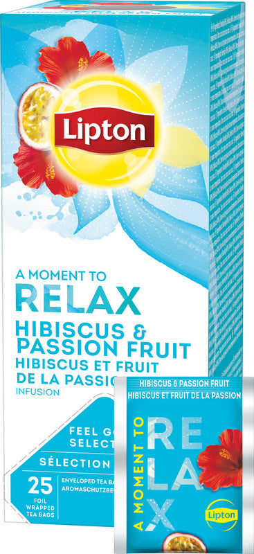 Lipton Hibiskus-Passionsfrucht – Teebeutel, Früchtetee – 25 Beutel