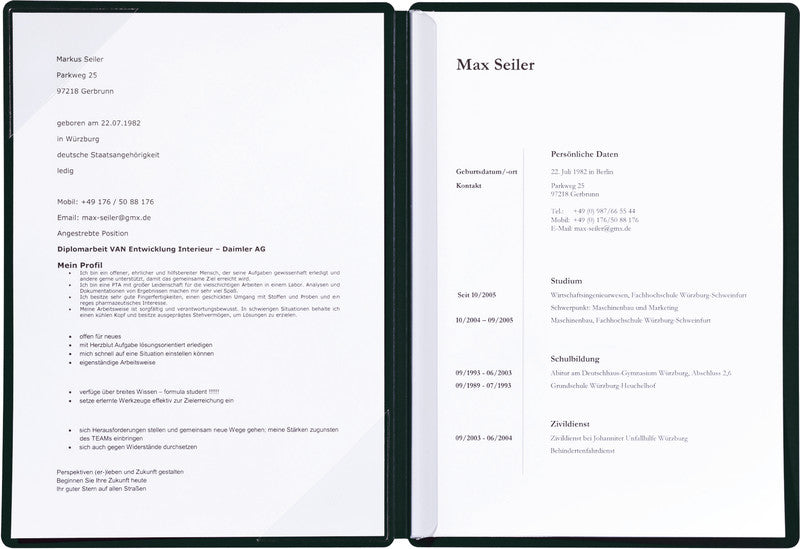 Pagna Konferenzmappe – A4, mit Klemmschiene, 2 Dreiecktaschen, Karton, Schwarz