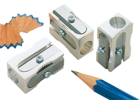 KUM Spitzer – manuell, 1-Loch, ohne Behälter, für Blei- & Buntstifte Ø 8 mm, Magnesium, silber, 400-1E