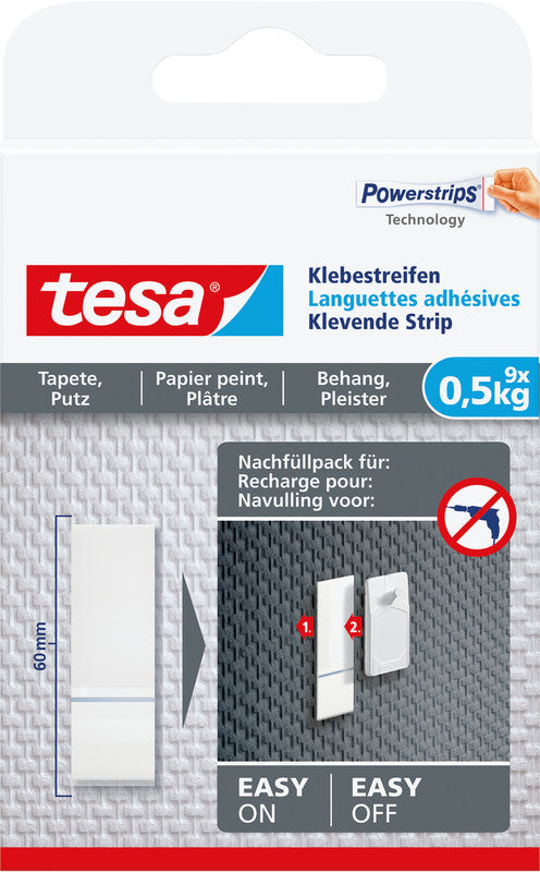 Tesa Montageband, für Innen, für Wand – 81 mm × 0,13 m, Weiss, bis 0,5 kg