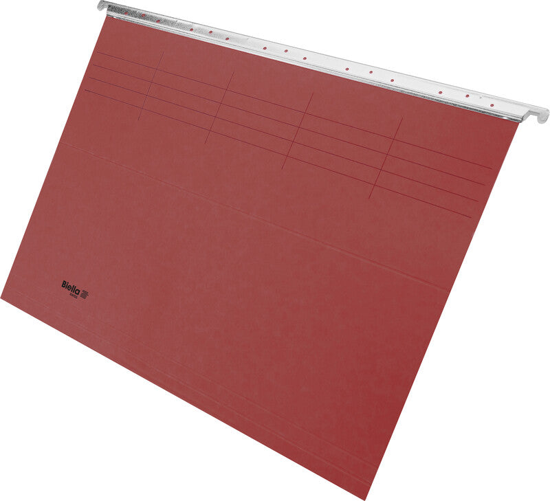 Biella Hängeordner für A4 – Karton, Rot, 320 × 250 mm, mit Vordruck