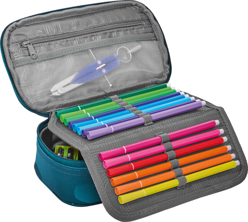 Coocazoo Schlamperetui, gefüllt – Aqua Flow – Kunststoff – 23,0 × 7,0 × 12,0 cm