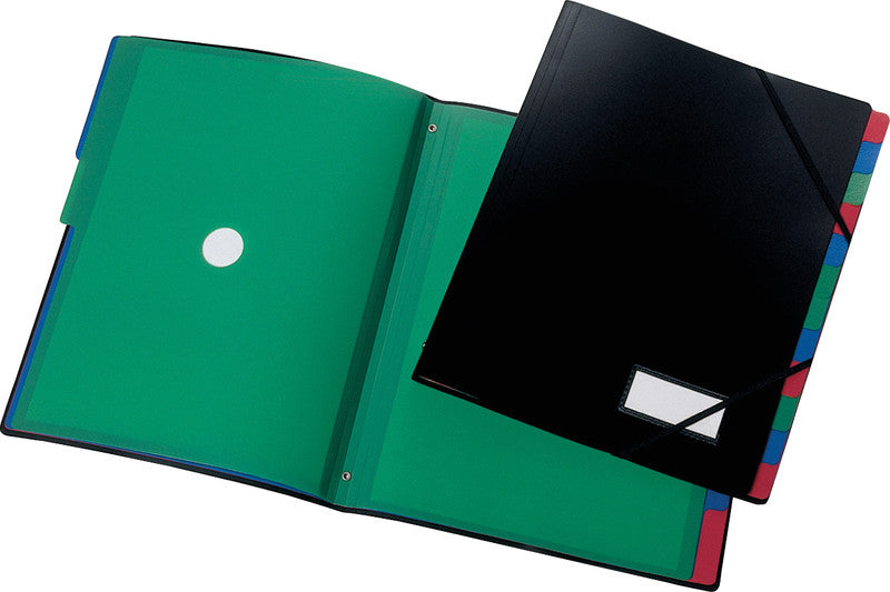 Q-connect Sammelmappe für A4, Kunststoff, schwarz, mit Gummizug
