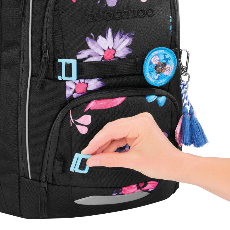 Coocazoo Rucksack Porter – Floral Artnight – 35 l, 30,0 × 46,0 × 23,5 cm – aus 100% recycelten PET-Flaschen