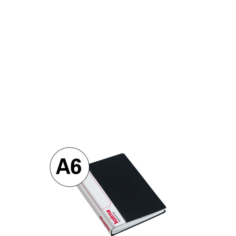 Kolma Sichtbuch Selection – 40 Sichttaschen, A6, glatt, glänzend, schwarz, Kunststoff