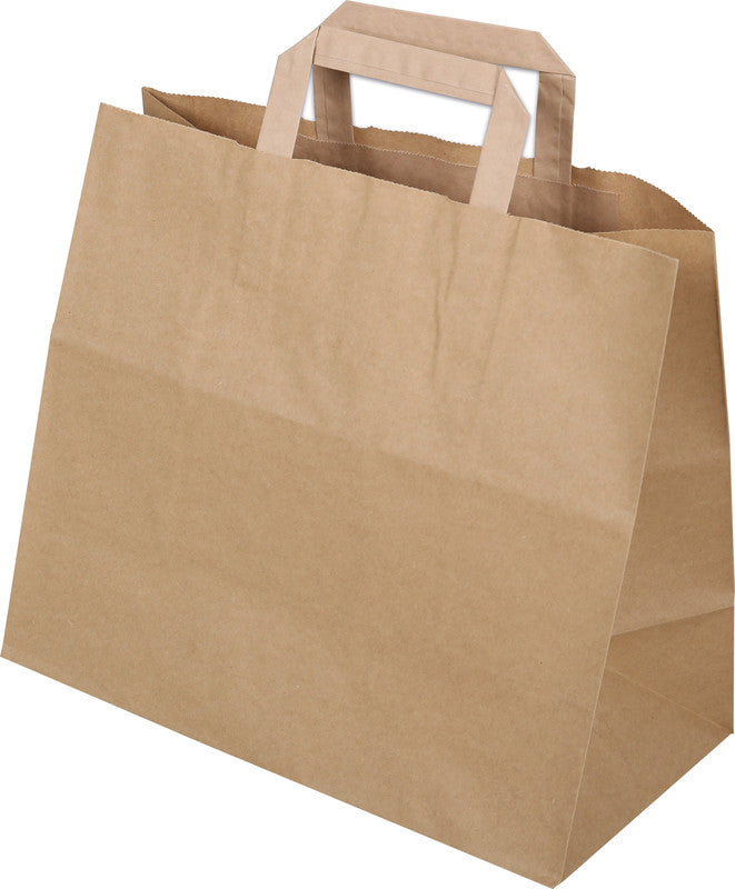 Elco Tragetasche, braun, mit Flachhenkeln – 320 × 220 × 340 mm – 50 Stk.