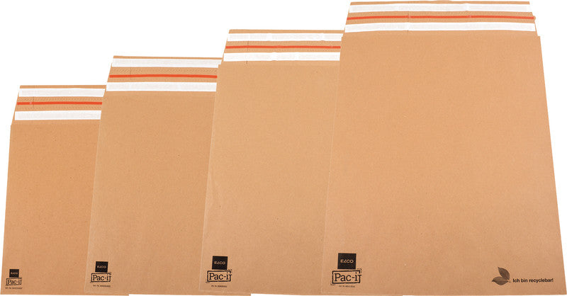 Elco Papierversandtasche – 450 × 545 × 80 mm, Seiten- und Bodenfalte, Braun, Einsteckverschluss – 100 Stück