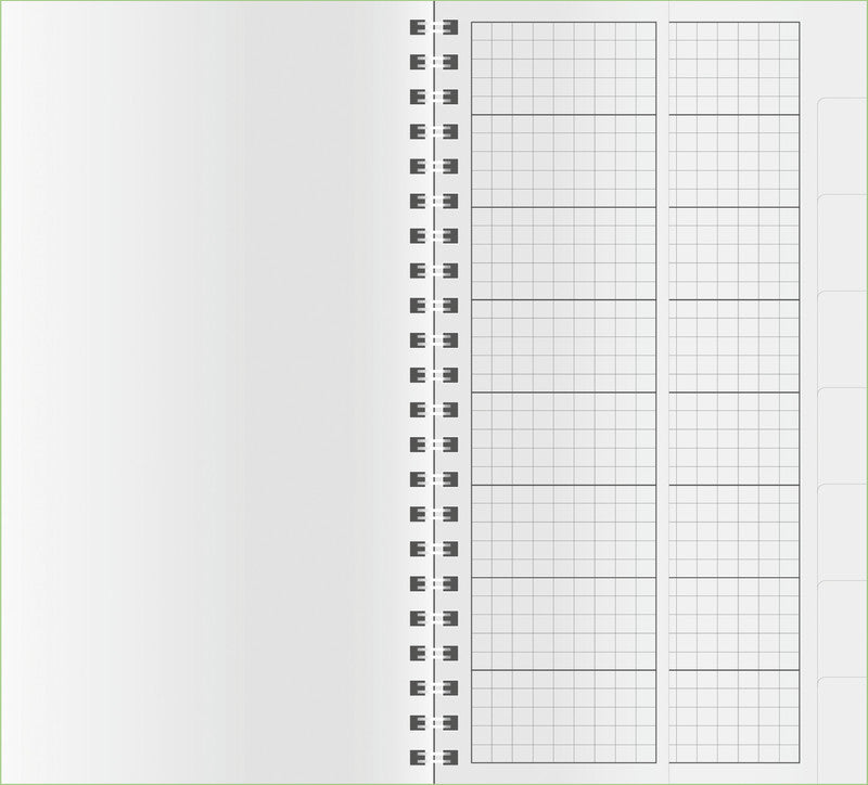 Verlag für unterrichtsm. Schulnotenbuch, 105 × 190 mm, Spiralbindung, Karton, 100 g/m² – Hellgrün